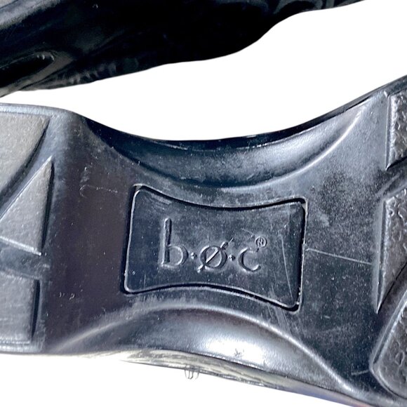 BOC Born Concept Shoes Womens 9.5 Black Leather Embossed Nurse Clogs  PEGGY - Picture 11 of 16